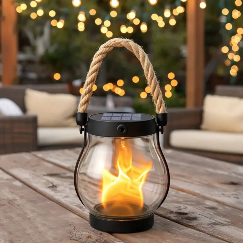 Dancing flame Solar Lantern Outdoor Lights