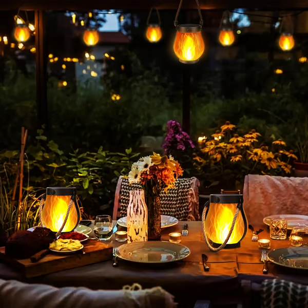 Dancing flame Solar Lantern Outdoor Lights