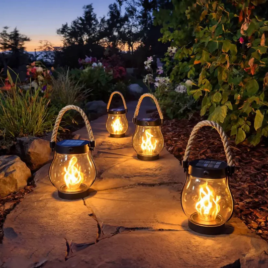 Dancing flame Solar Lantern Outdoor Lights