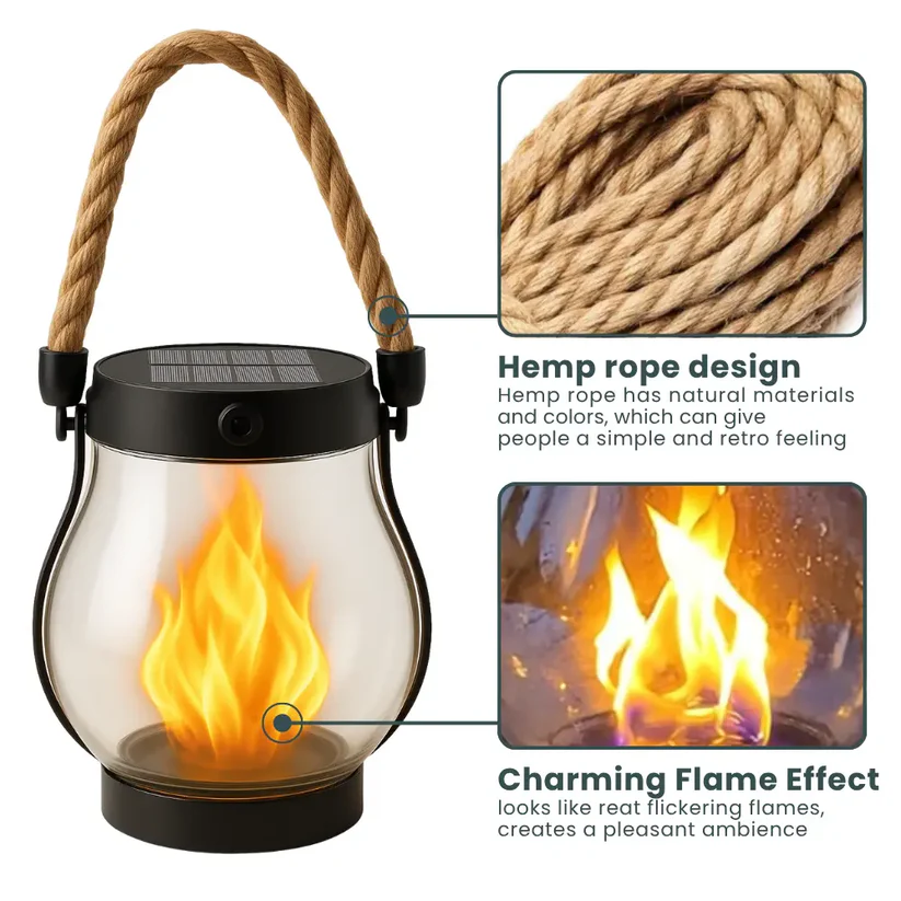Dancing flame Solar Lantern Outdoor Lights