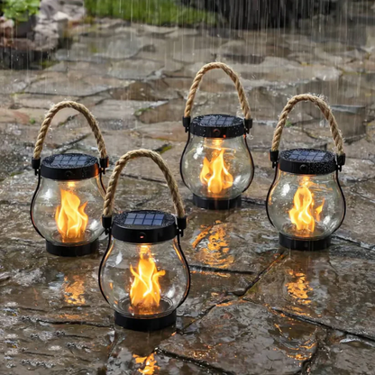 Dancing flame Solar Lantern Outdoor Lights