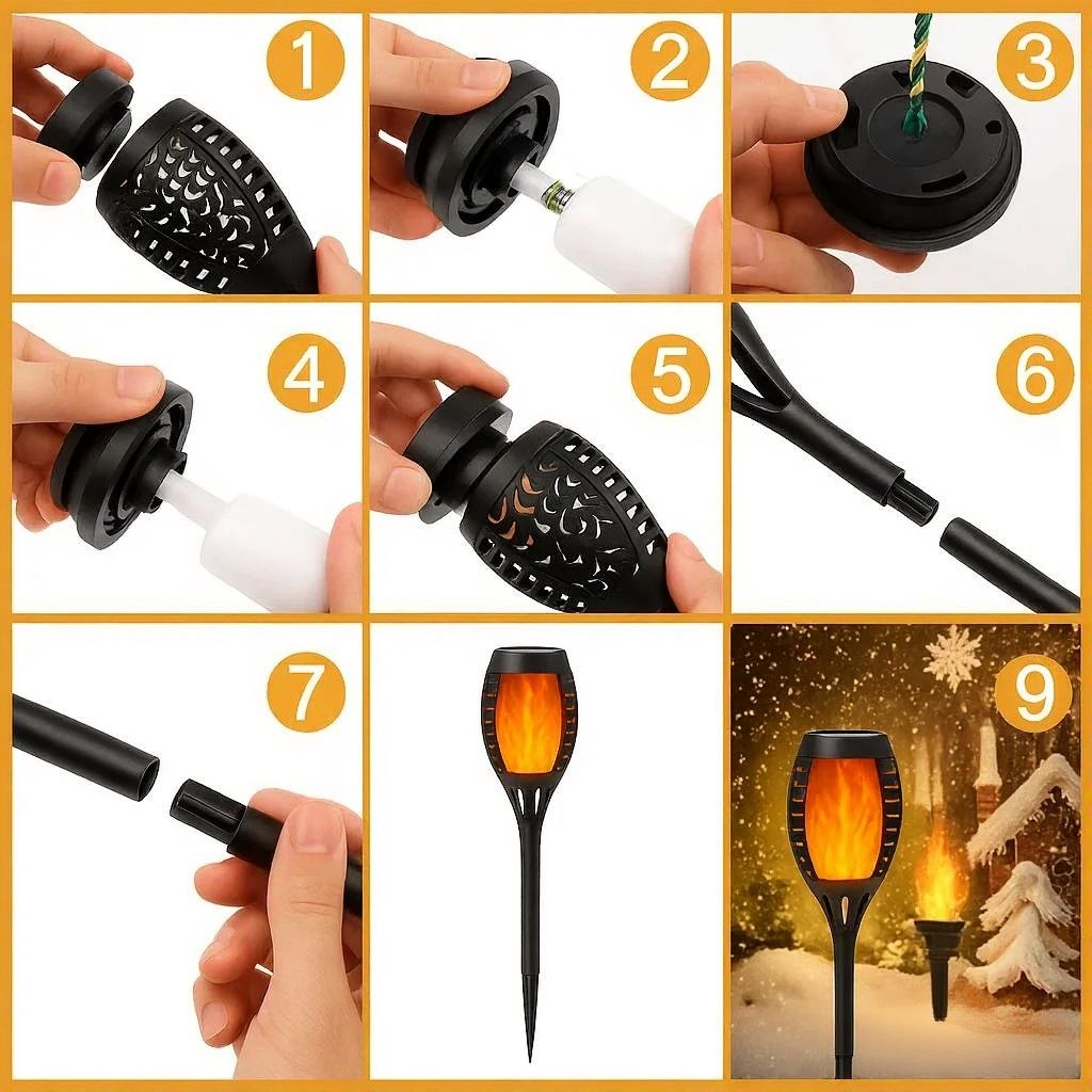 The Flame Lamps — Solar Flickering Path Light