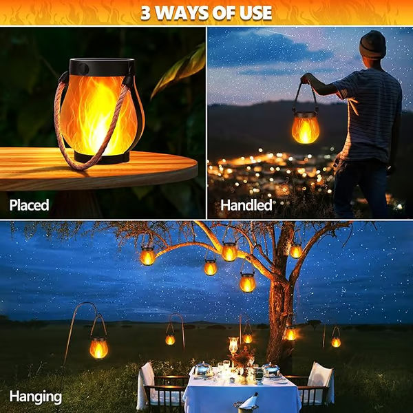 Dancing flame Solar Lantern Outdoor Lights